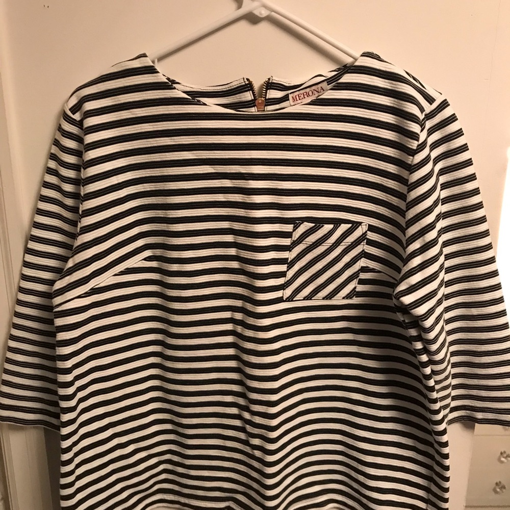 Striped pointe knit top
